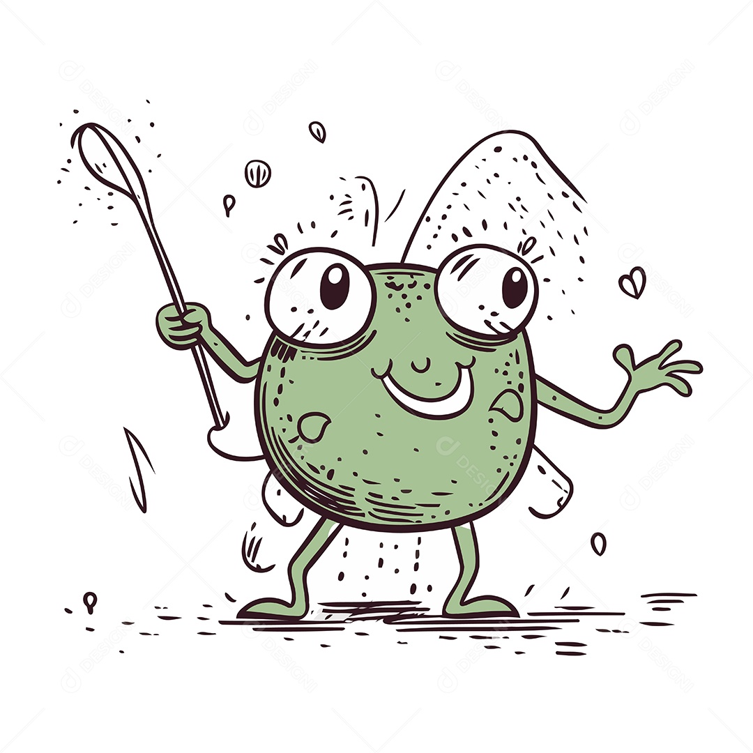 Monstro Engraçado de Desenho Animado Ilustração Vetor EPS