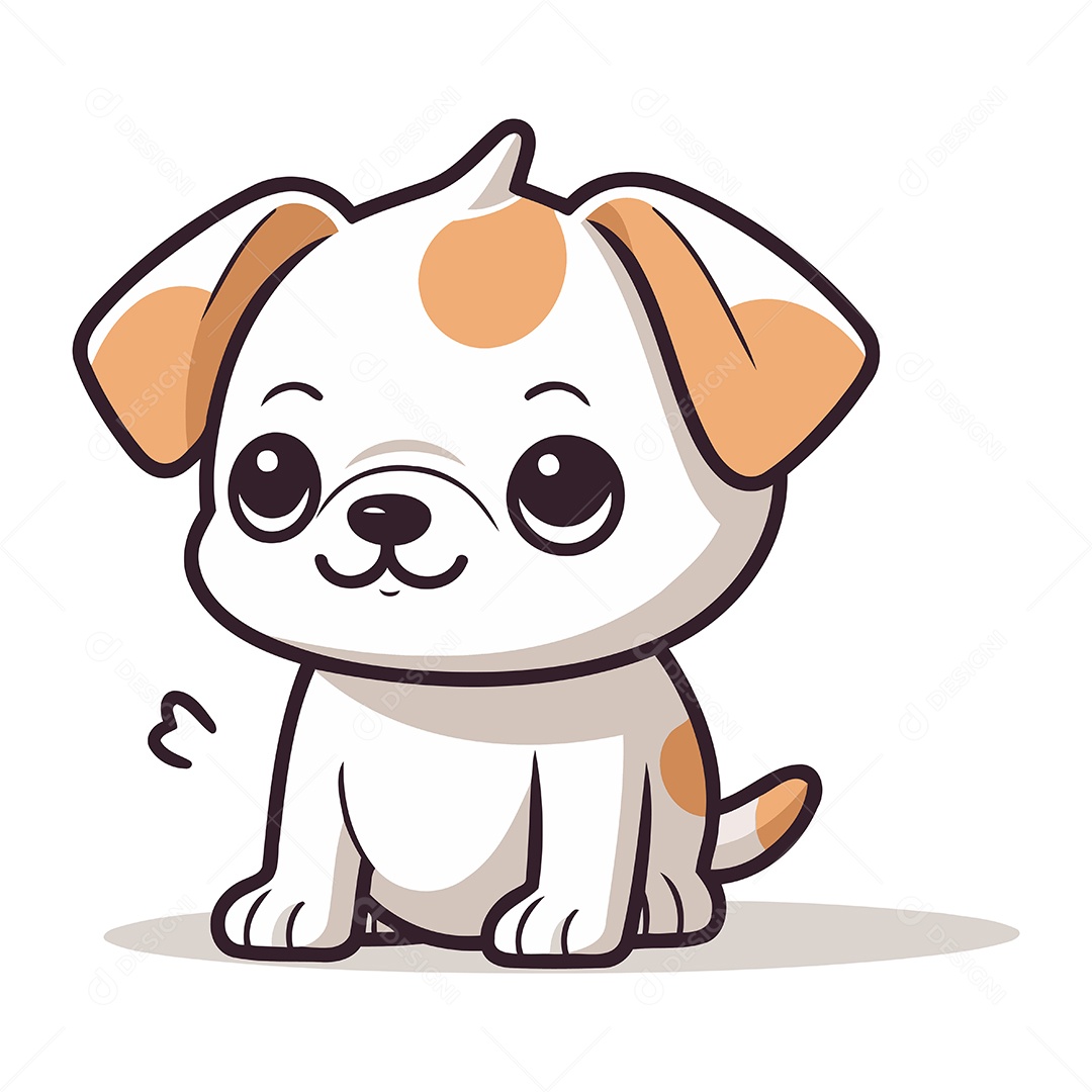 Cachorro de Desenho Animado Ilustração Vetor EPS