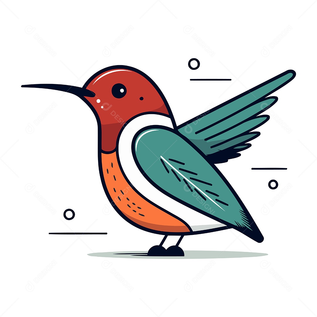 Beija Flor de Desenho Animado Ilustração Vetor EPS