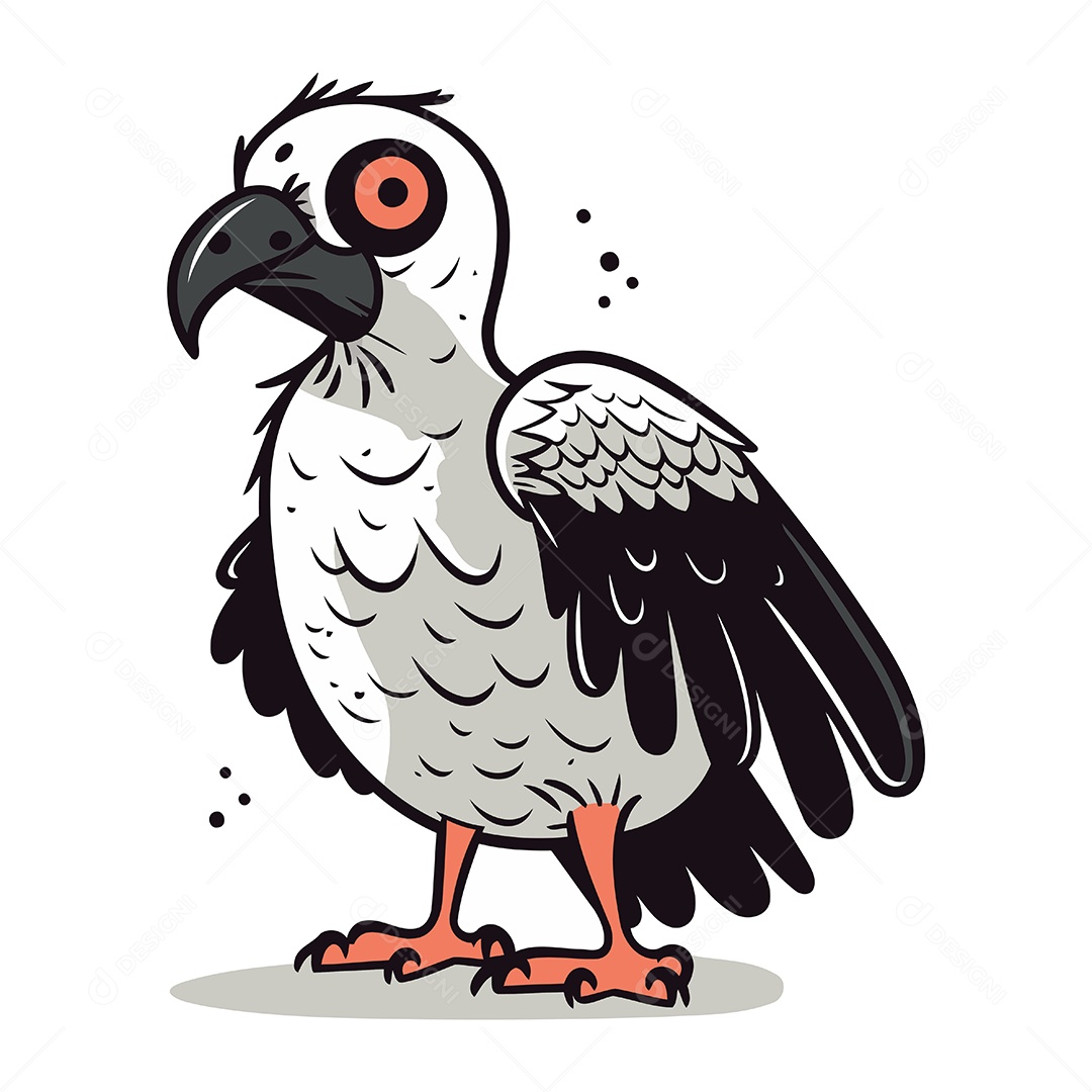 Abutre de Desenho Animado Ilustração Vetor EPS