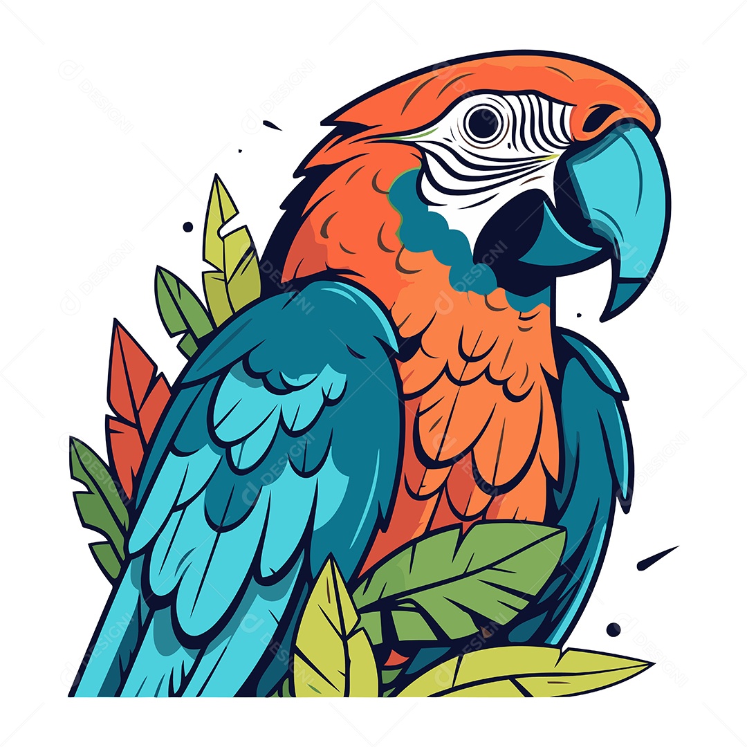 Arara de Desenho Animado Ilustração Vetor EPS