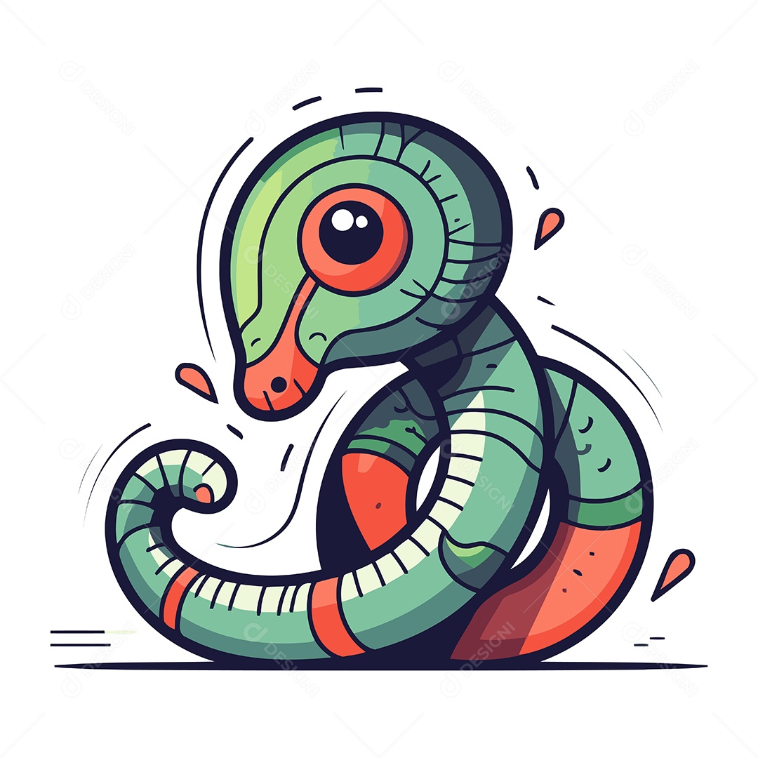 Cobra de Desenho Animado Ilustração Vetor EPS