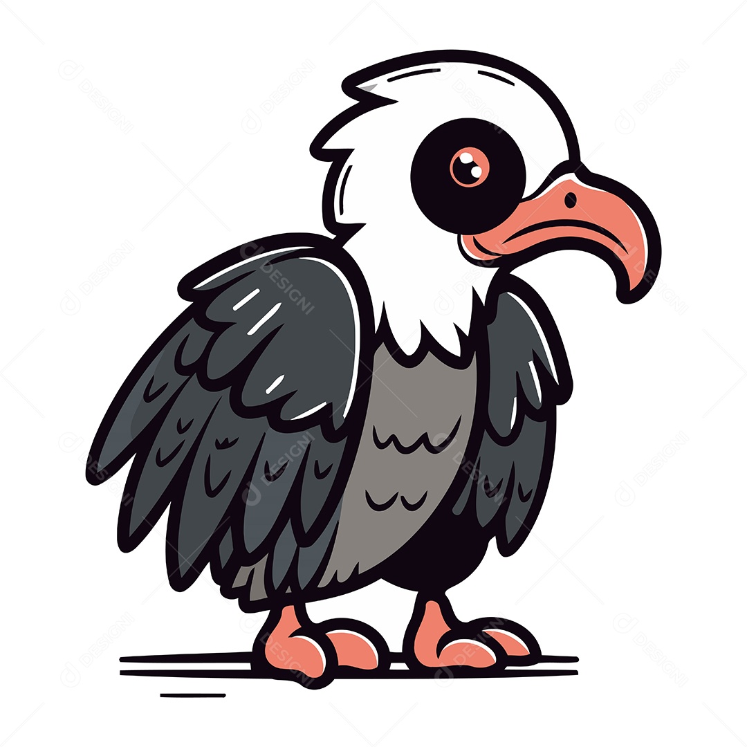 Abutre de Desenho Animado Ilustração Vetor EPS