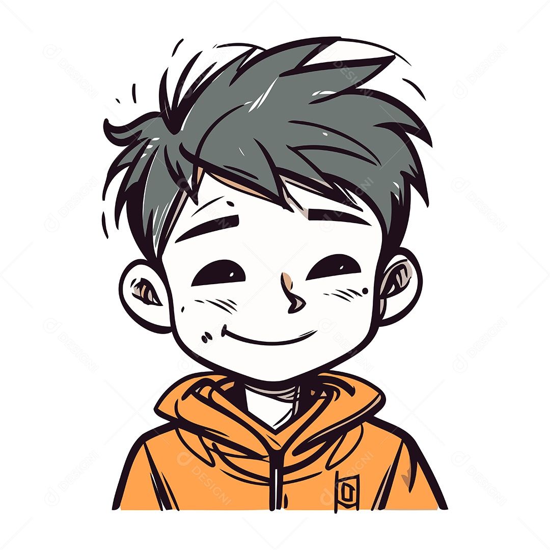 Garotinho Fofo de Desenho Animado Ilustração Vetor EPS