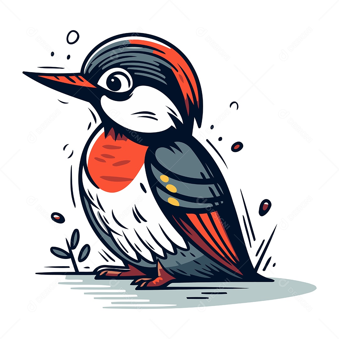 Pica Pau de Desenho Animado Ilustração Vetor EPS