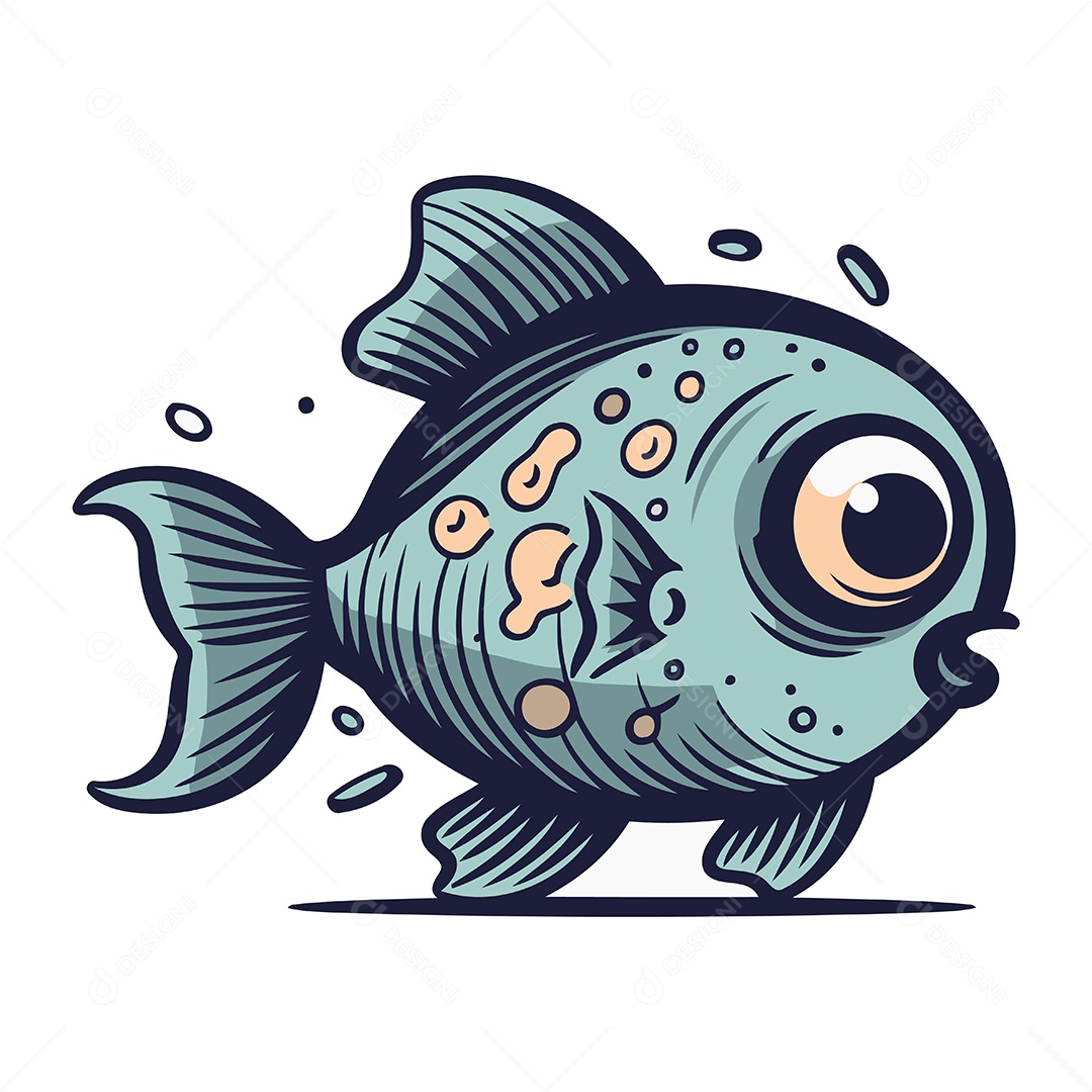Peixe de Desenho Animado Ilustração Vetor EPS