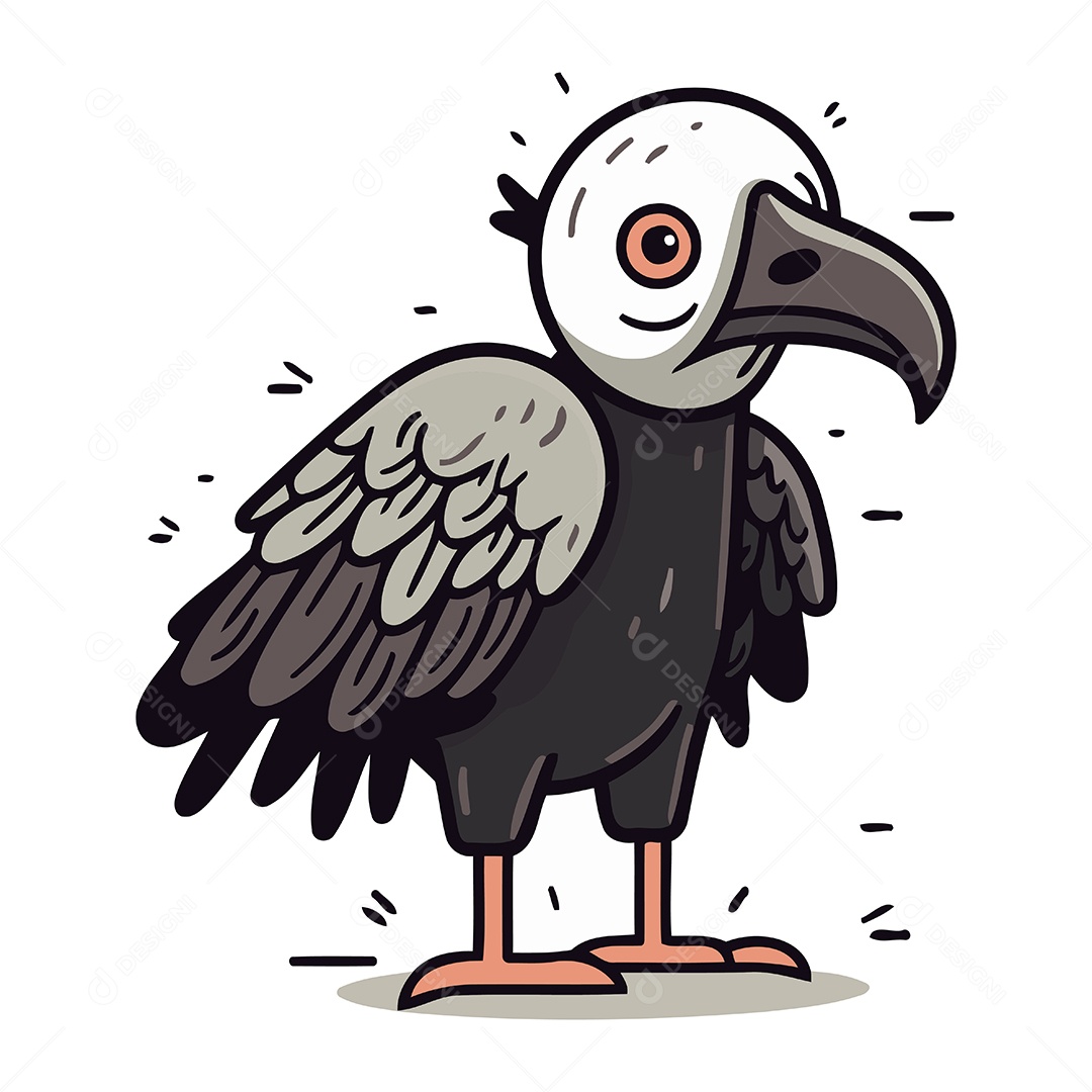 Abutre de Desenho Animado Ilustração Vetor EPS