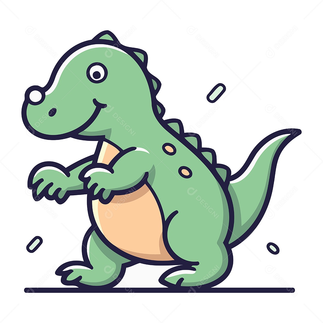 Dinossauro de Desenho Animado Ilustração Vetor EPS