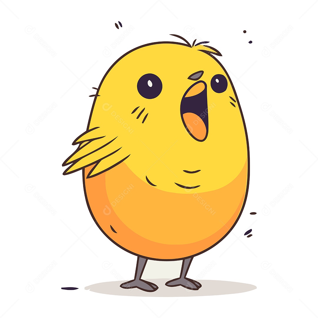 Pintinho de Desenho Animado Ilustração Vetor EPS