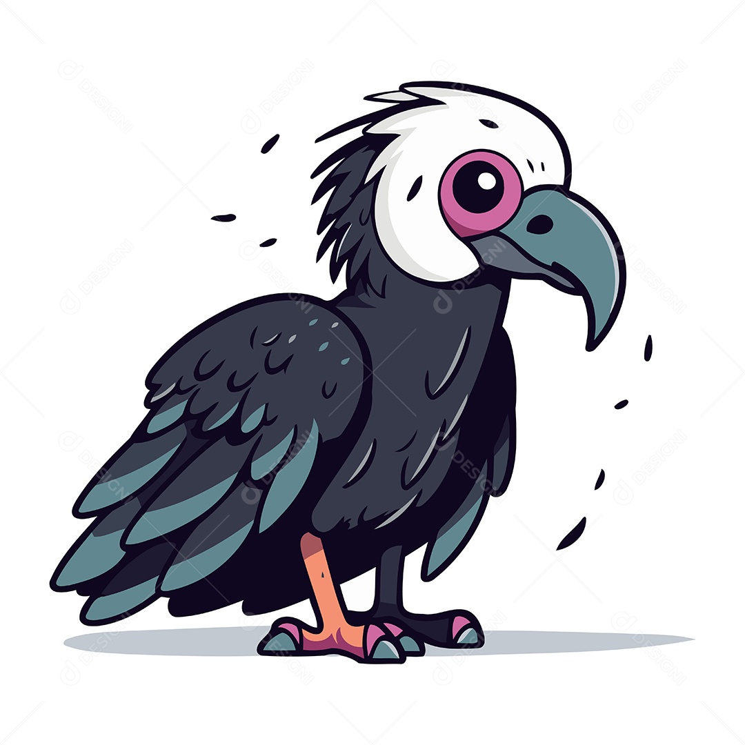 Abutre de Desenho Animado Ilustração Vetor EPS