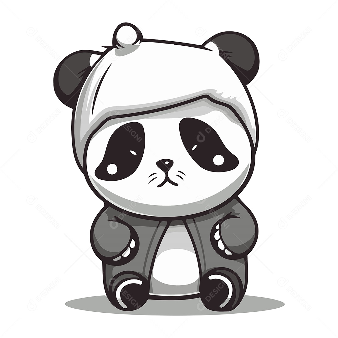 Urso Panda de Desenho Animado Ilustração Vetor EPS