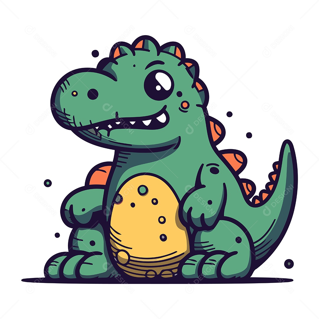 Dinossauro de Desenho Animado Ilustração Vetor EPS