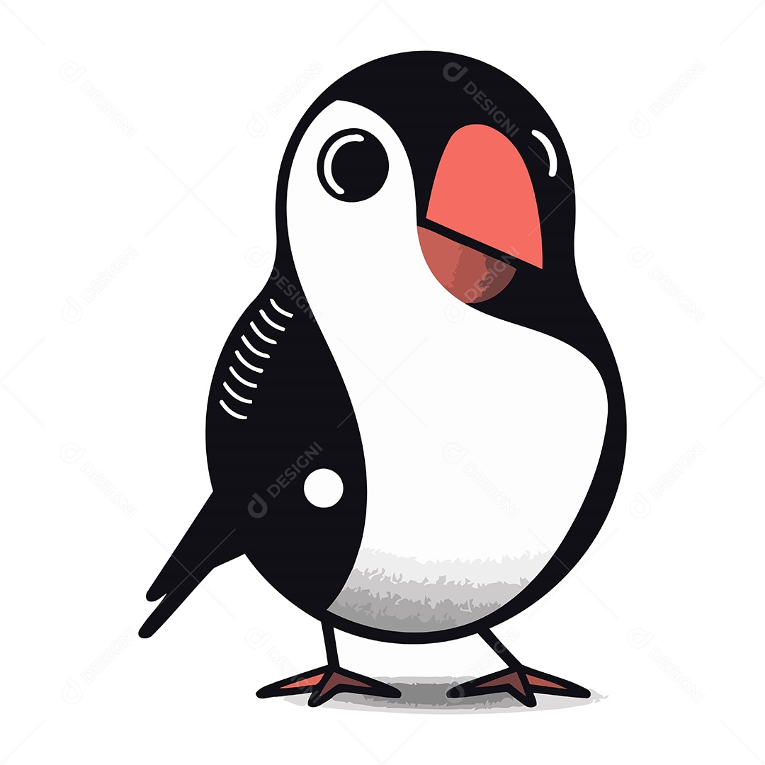 Pinguim de Desenho Animado Ilustração Vetor EPS