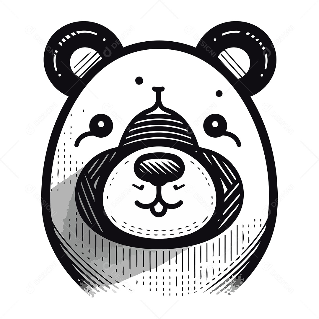 Cabeça de Urso Panda Ilustração Vetor EPS