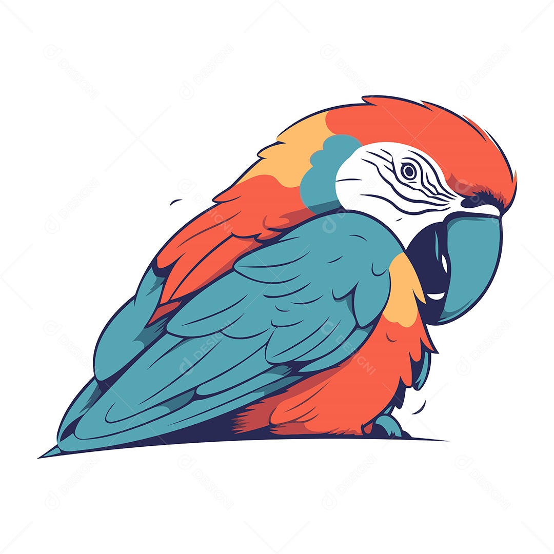 Arara de Desenho Animado Ilustração Vetor EPS