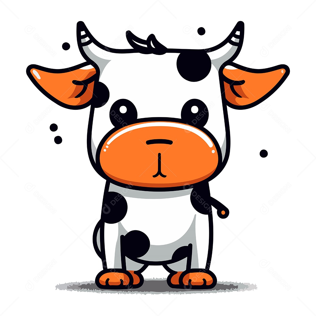 Vaca de Desenho Animado Ilustração Vetor EPS