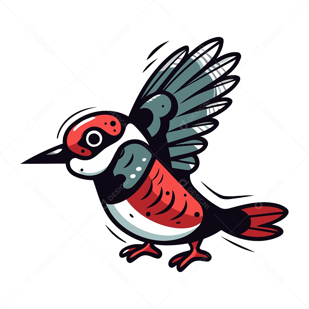 Pica Pau de Desenho Animado Ilustração Vetor EPS
