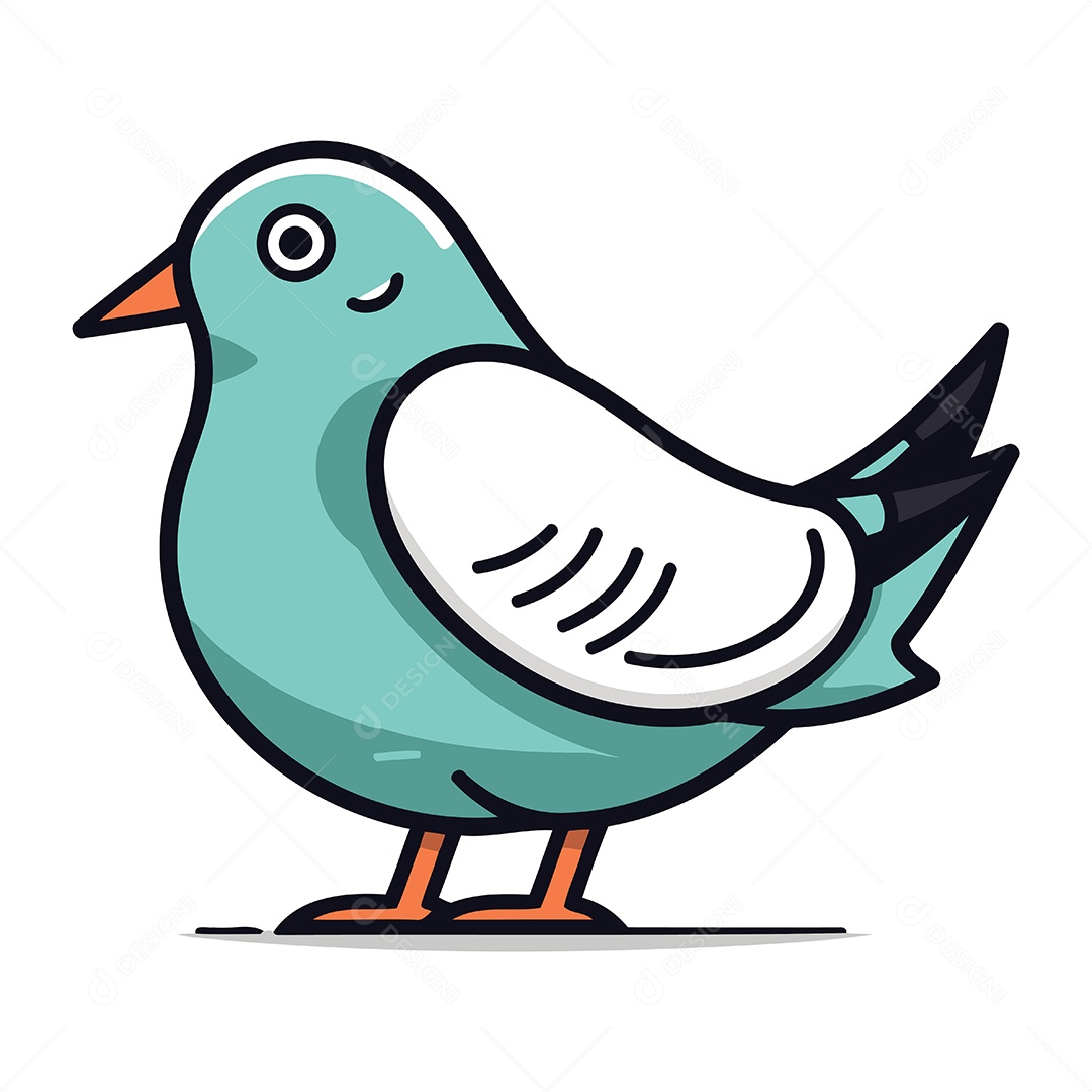 Pombo de Desenho Animado Ilustração Vetor EPS