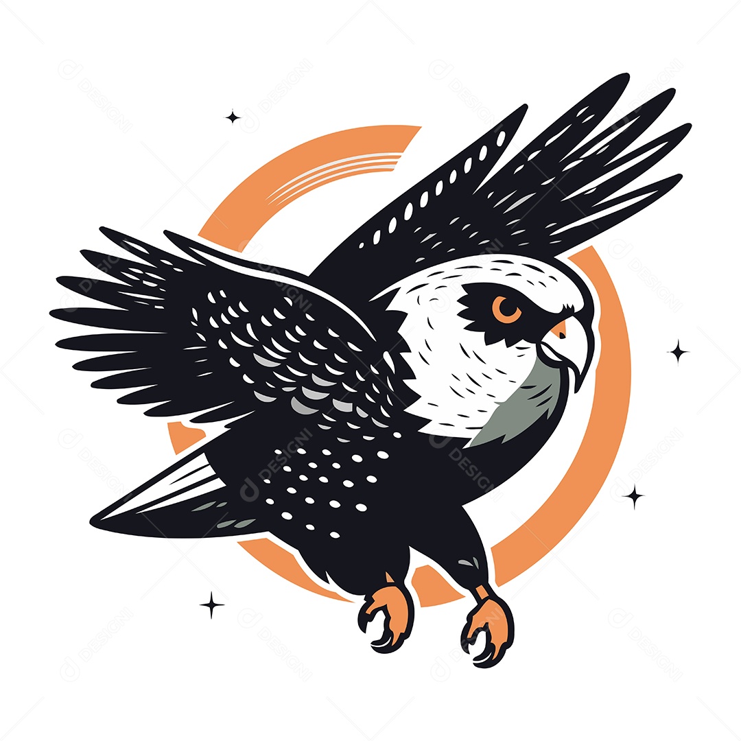 Águia Americana de Desenho Animado Ilustração Vetor EPS