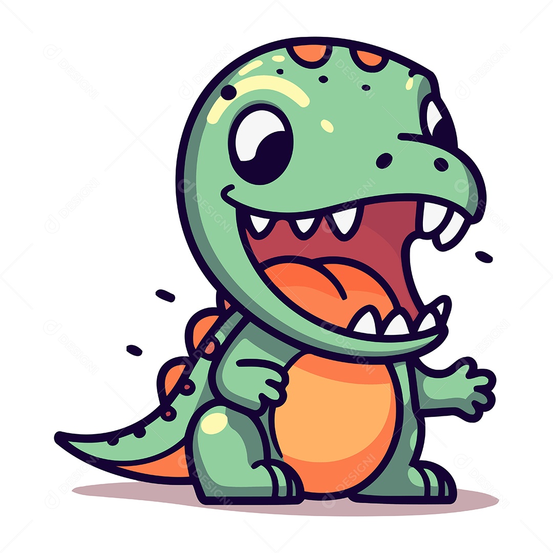 Dinossauro de Desenho Animado Ilustração Vetor EPS