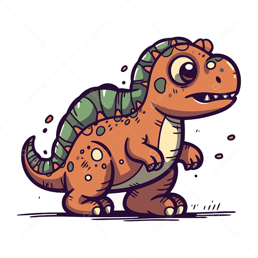 Dinossauro de Desenho Animado Ilustração Vetor EPS