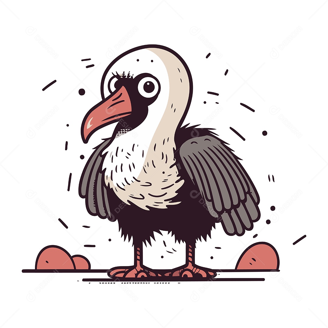 Abutre de Desenho Animado Ilustração Vetor EPS