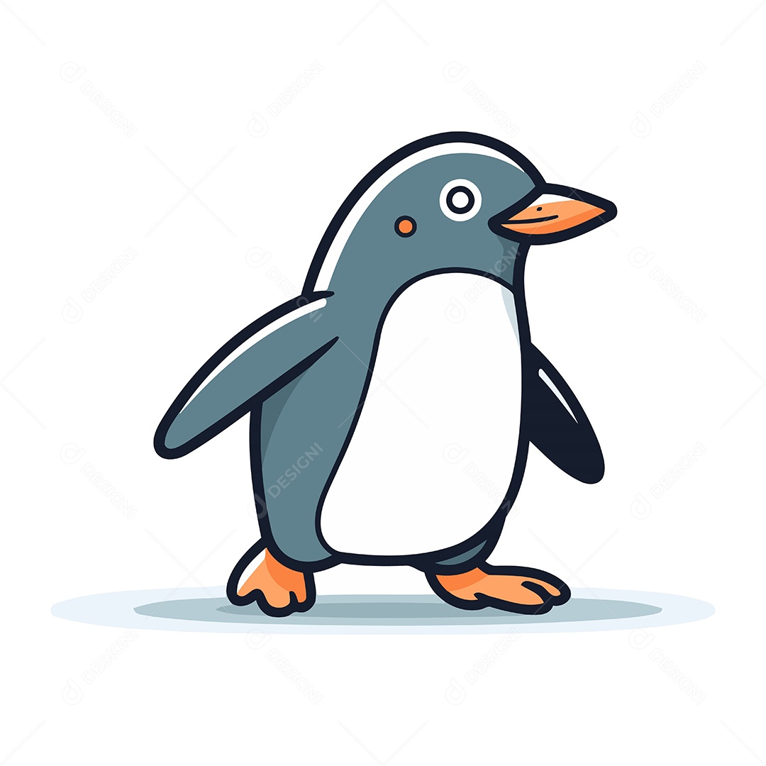 Pinguim de Desenho Animado Ilustração Vetor EPS