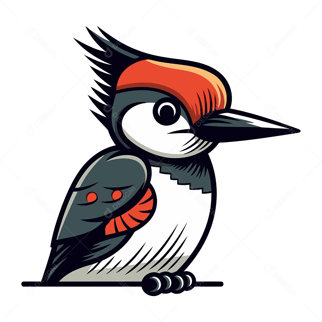 Pica Pau de Desenho Animado Ilustração Vetor EPS