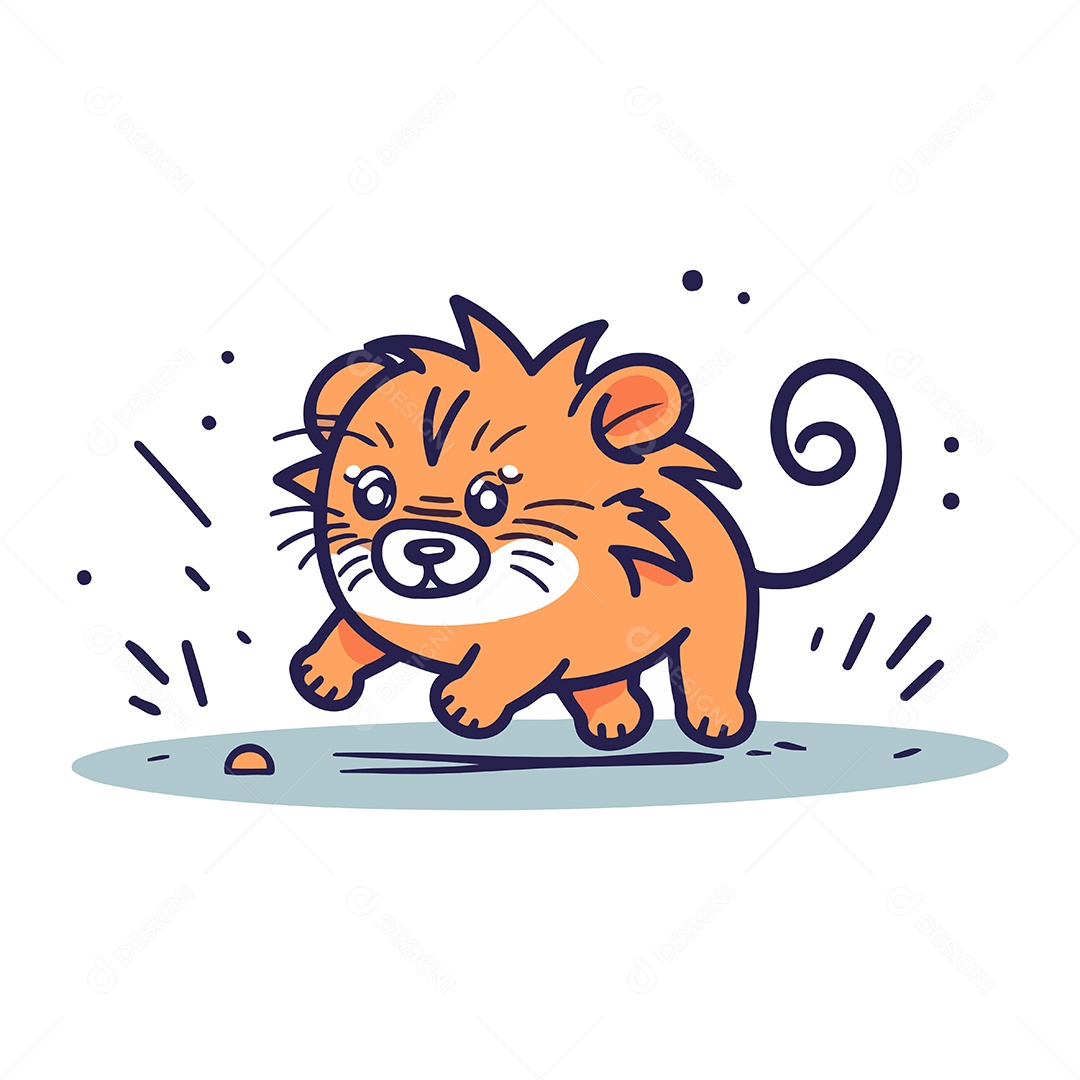 Hamster de Desenho Animado Ilustração Vetor EPS