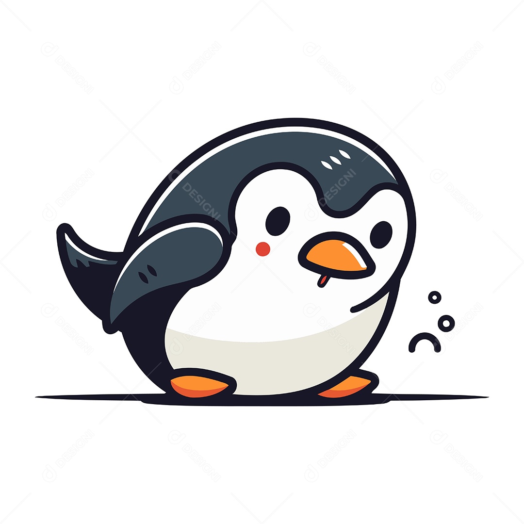 Pinguim de Desenho Animado Ilustração Vetor EPS