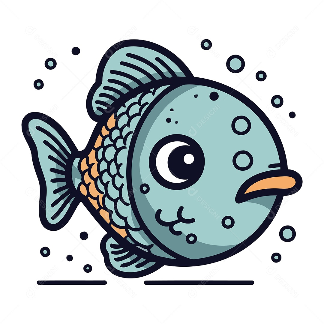 Peixe de Desenho Animado Ilustração Vetor EPS