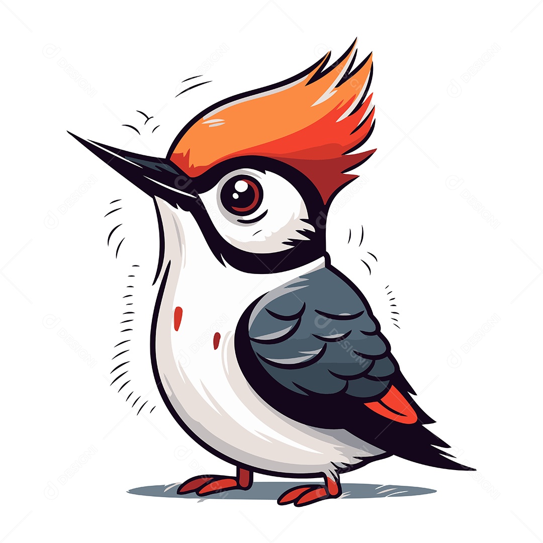 Pica Pau de Desenho Animado Ilustração Vetor EPS