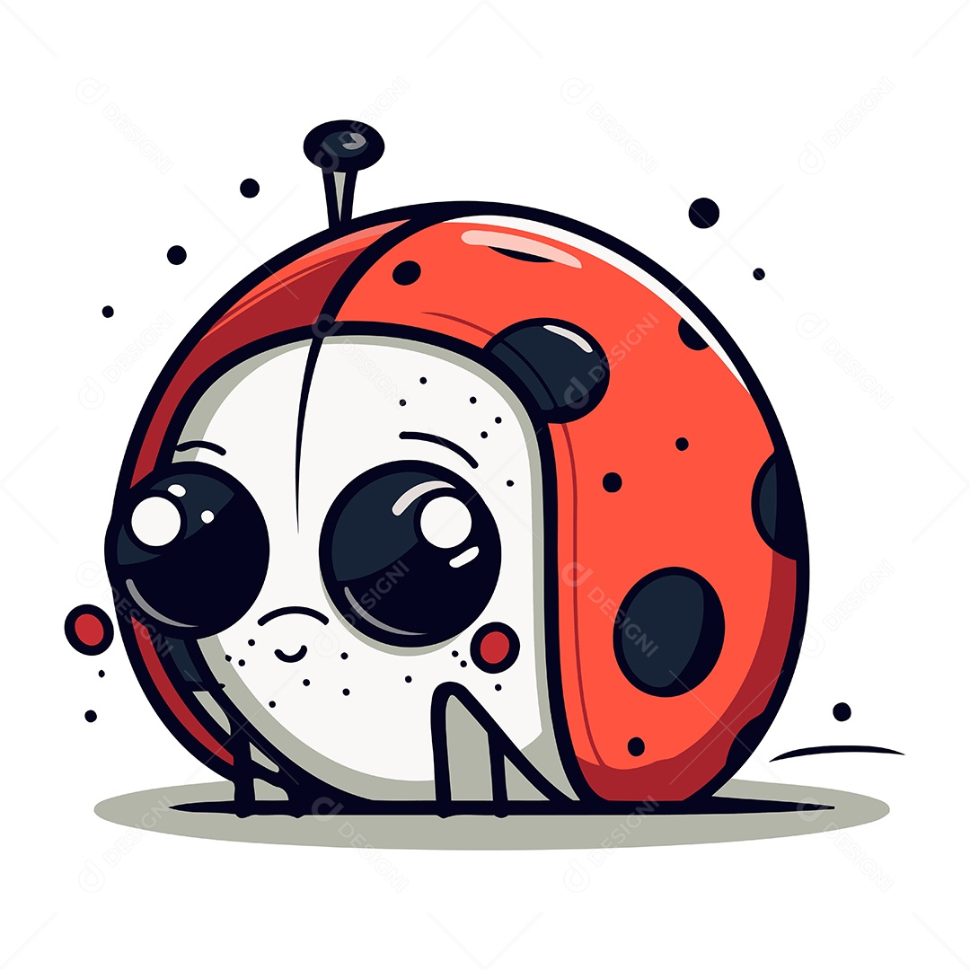 Joaninha de Desenho Animado Ilustração Vetor EPS