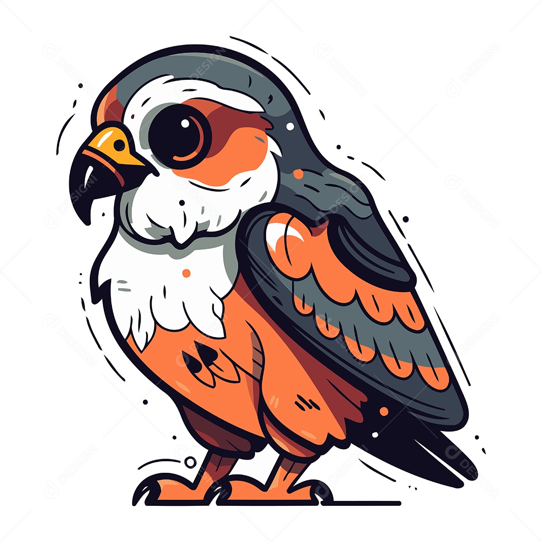 Falcão de Desenho Animado Ilustração Vetor EPS