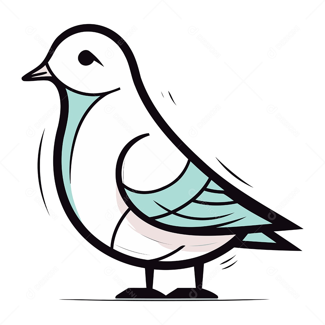 Pombo de Desenho Animado Ilustração Vetor EPS