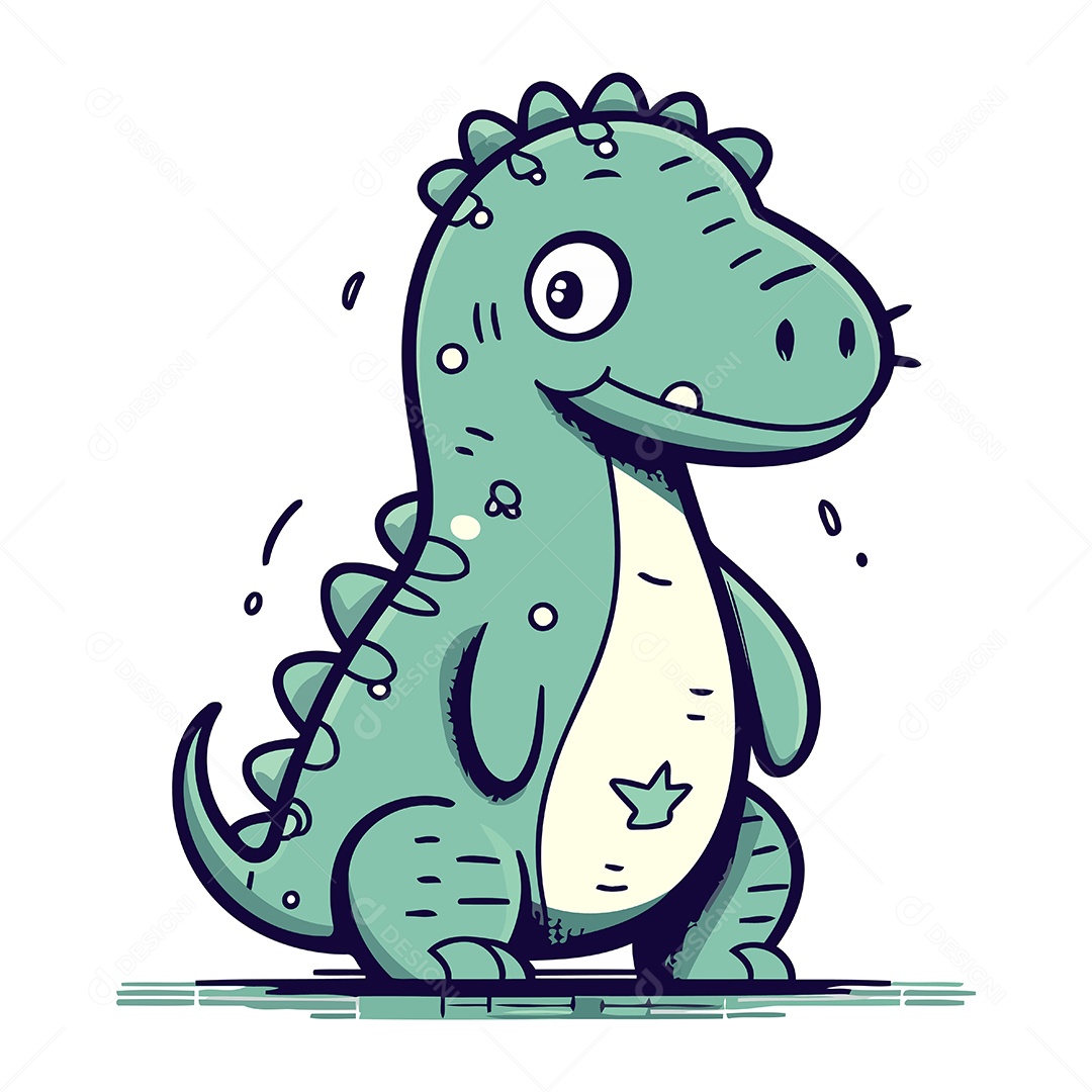 Dinossauro de Desenho Animado Ilustração Vetor EPS