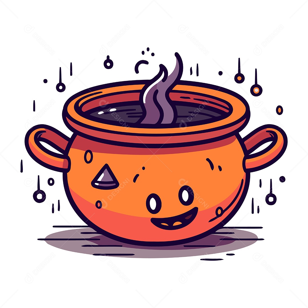 Panela Fofa de Desenho Animado Ilustração Vetor EPS