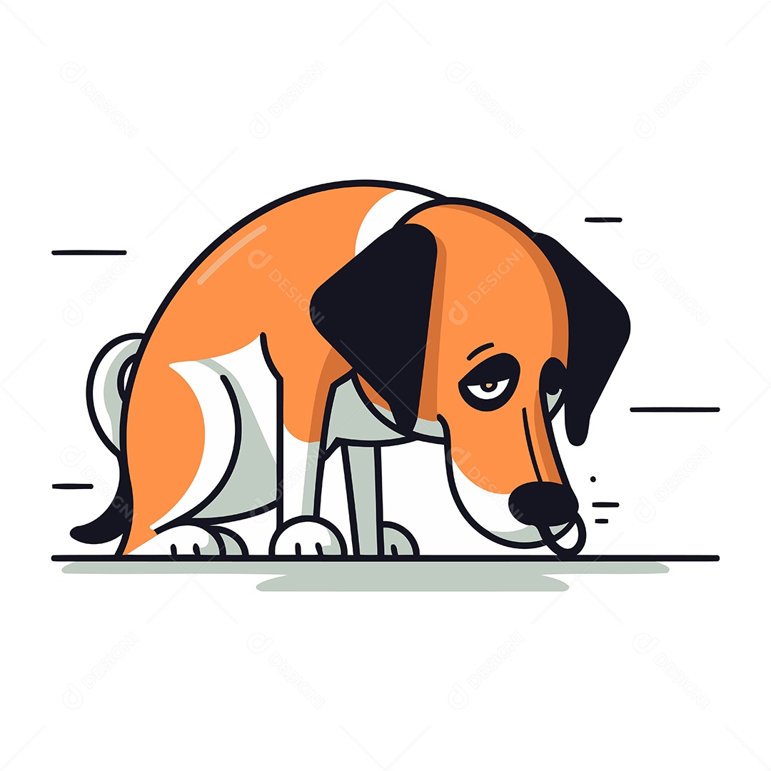 Cachorro Fofo de Desenho Animado Ilustração Vetor EPS