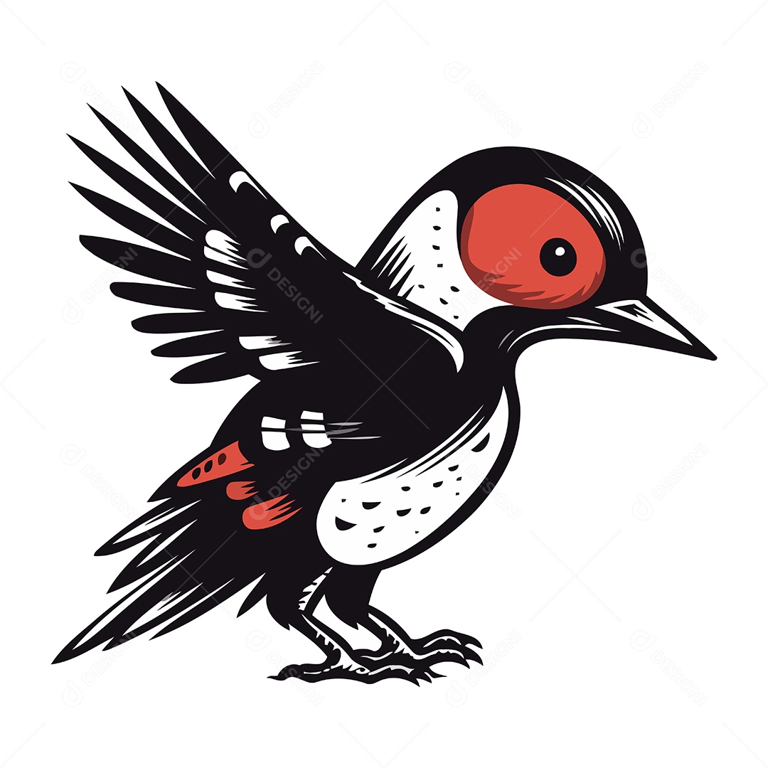 Pica Pau de Desenho Animado Ilustração Vetor EPS