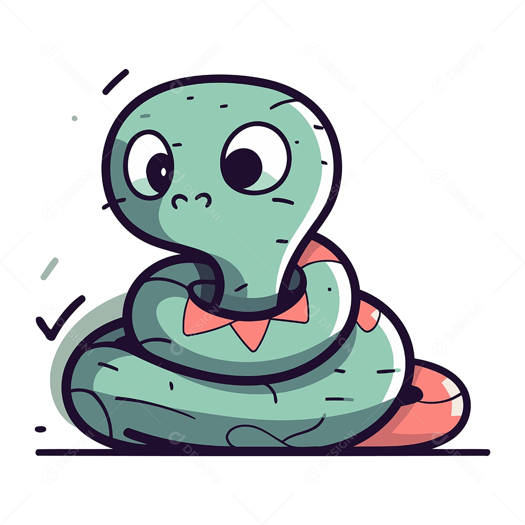 Cobra de Desenho Animado Ilustração Vetor EPS