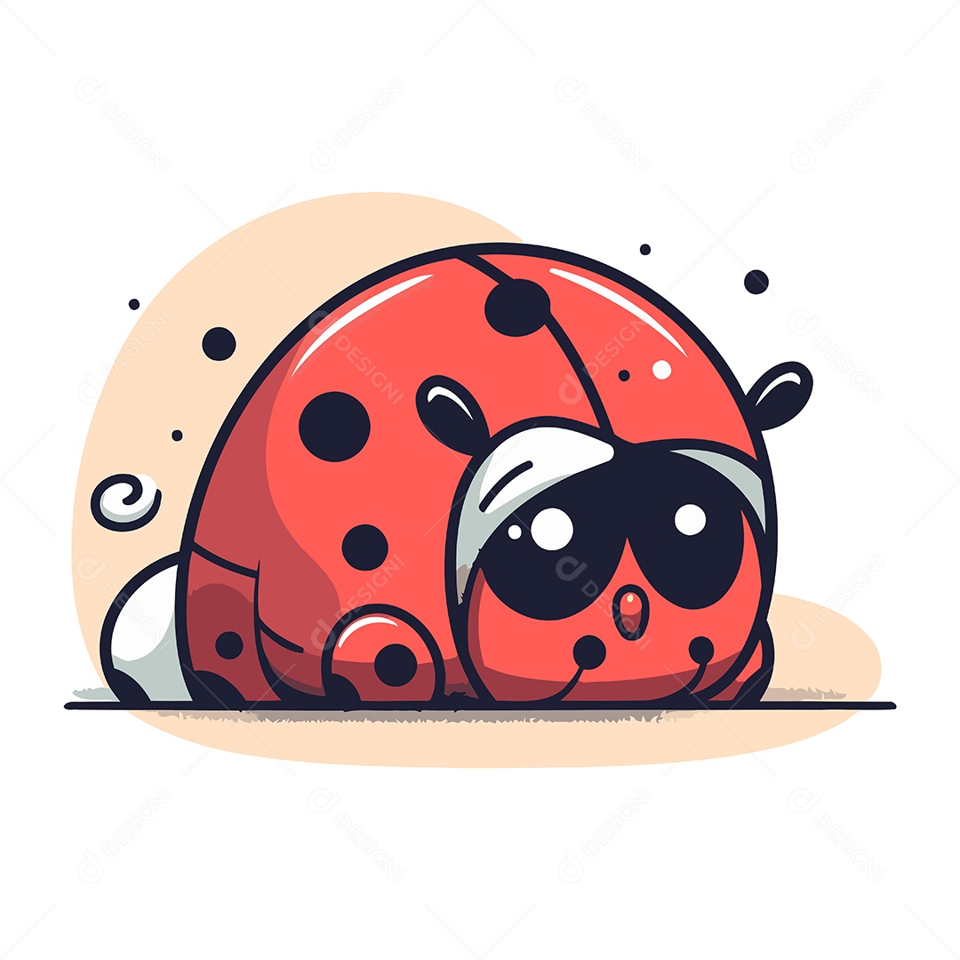 Joaninha de Desenho Animado Ilustração Vetor EPS