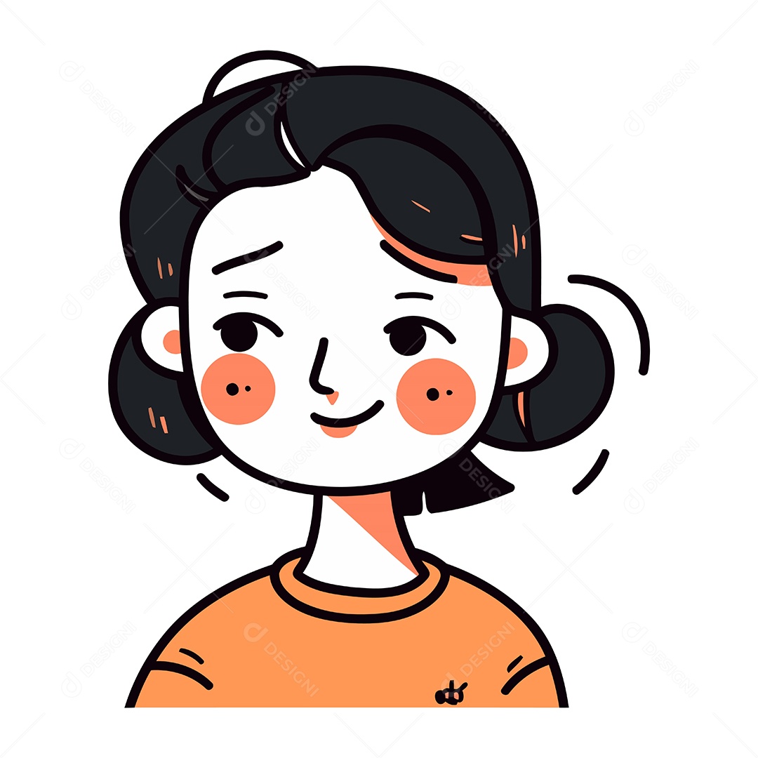 Garota de Desenho Animado Ilustração Vetor EPS