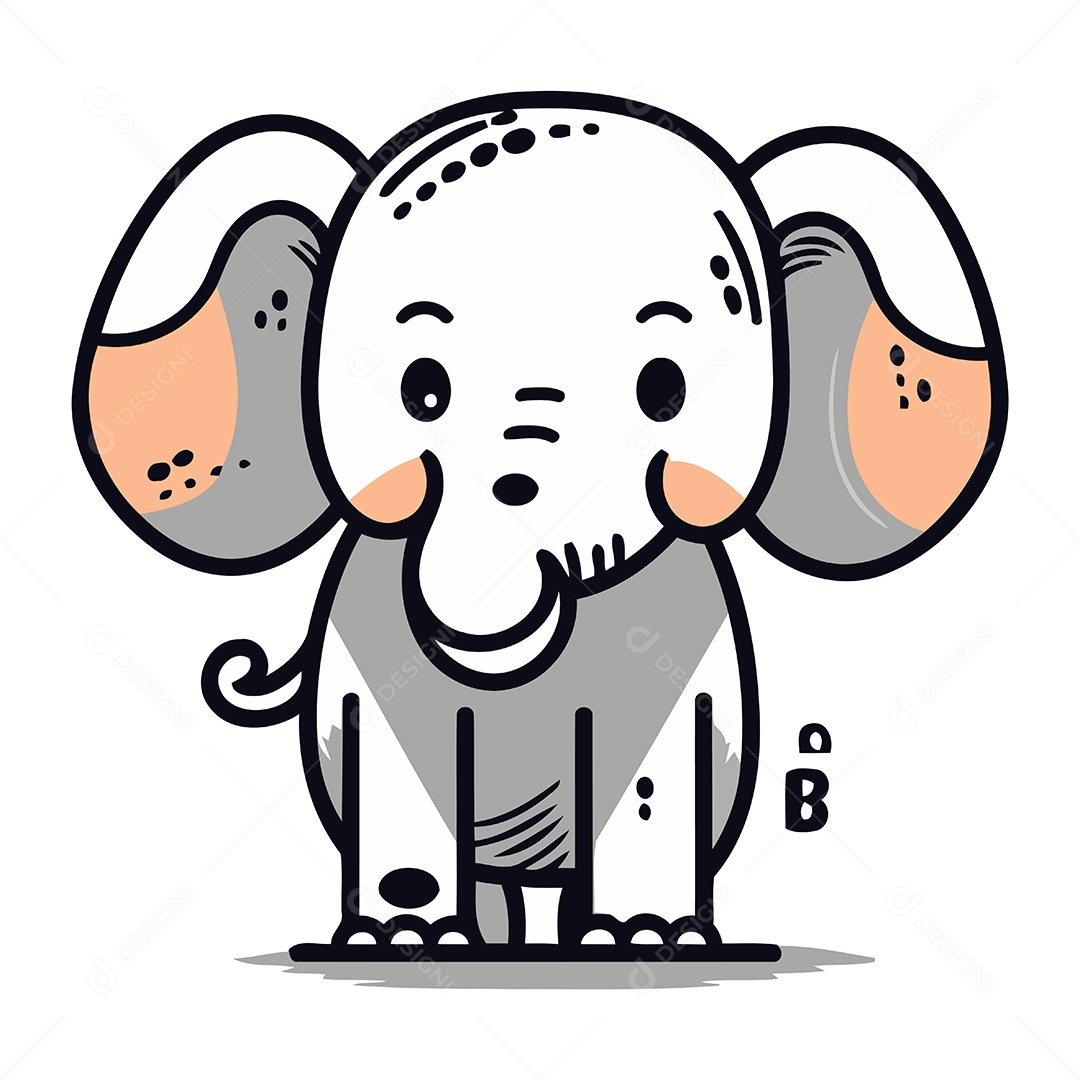 Elefante de Desenho Animado Ilustração Vetor EPS