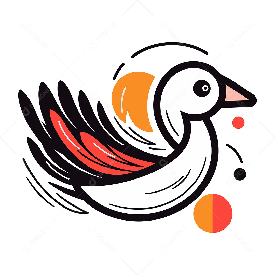 Ganso de Desenho Animado Ilustração Vetor EPS