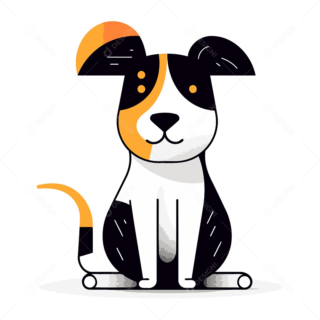 Cachorro de Desenho Animado Ilustração Vetor EPS
