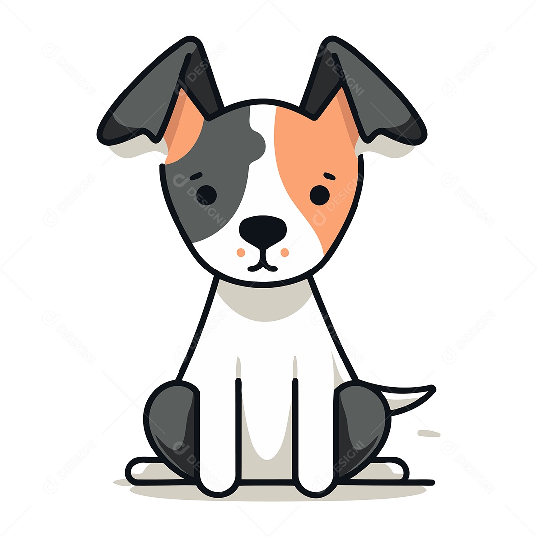 Cachorro de Desenho Animado Ilustração Vetor EPS