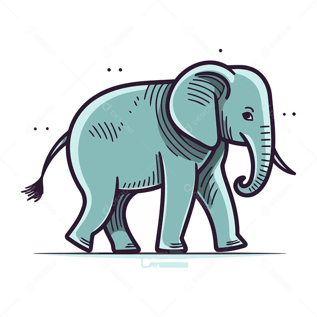 Elefante de Desenho Animado Ilustração Vetor EPS