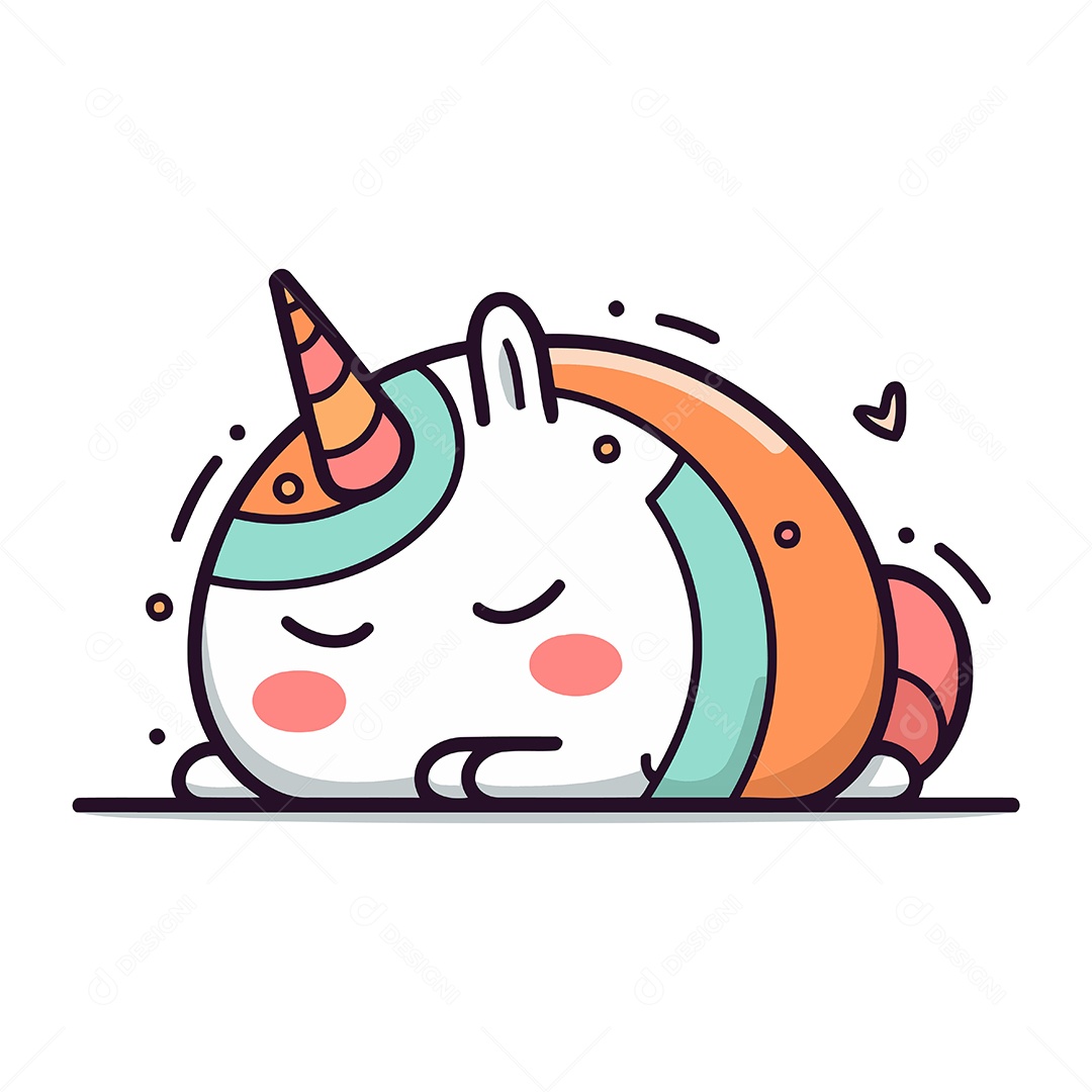 Unicórnio de Desenho Animado Ilustração Vetor EPS