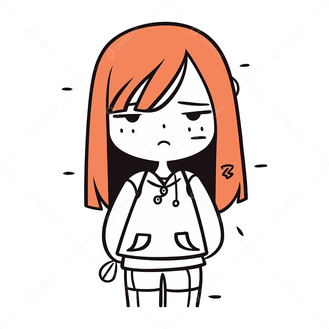 Menina de Desenho Animado Ilustração Vetor EPS