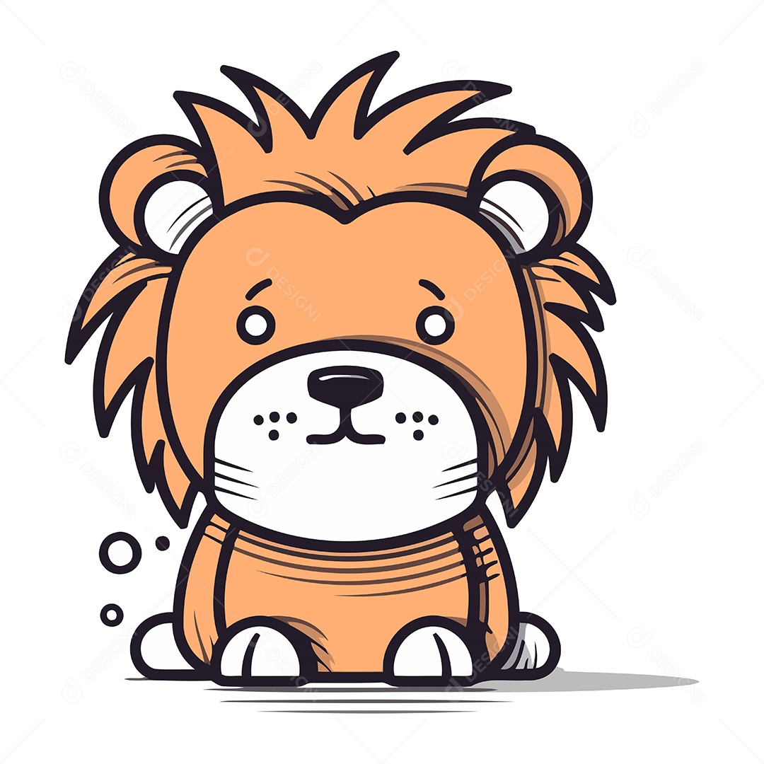 Leão de Desenho Animado Ilustração Vetor EPS